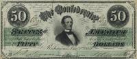 p54a from Confederate States of America: 50 Dollars from 1862